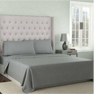 Kathy Ireland Resorts Gray Queen Premium Microfiber Sheet Set 4 Piece NIB